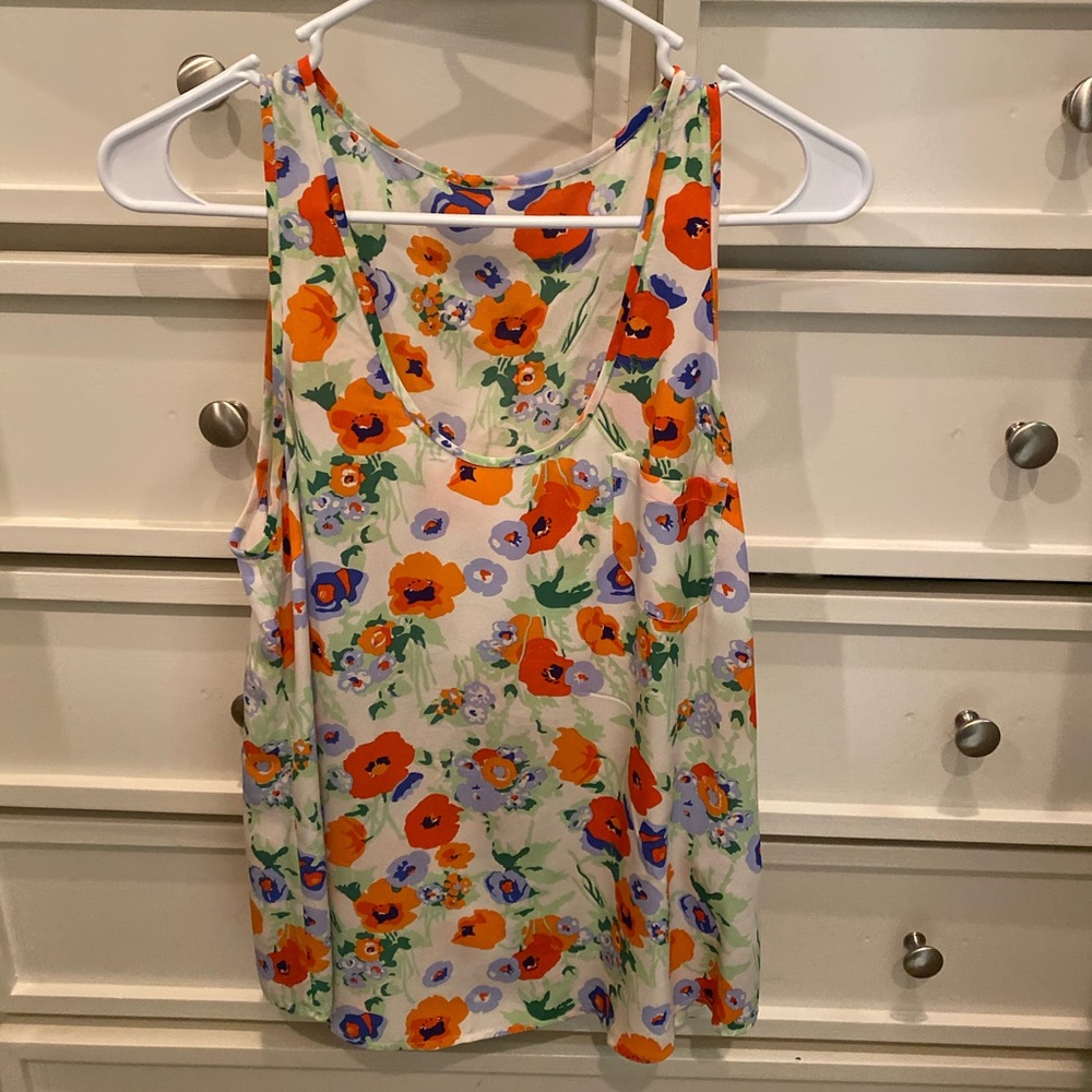 Floral silk tank